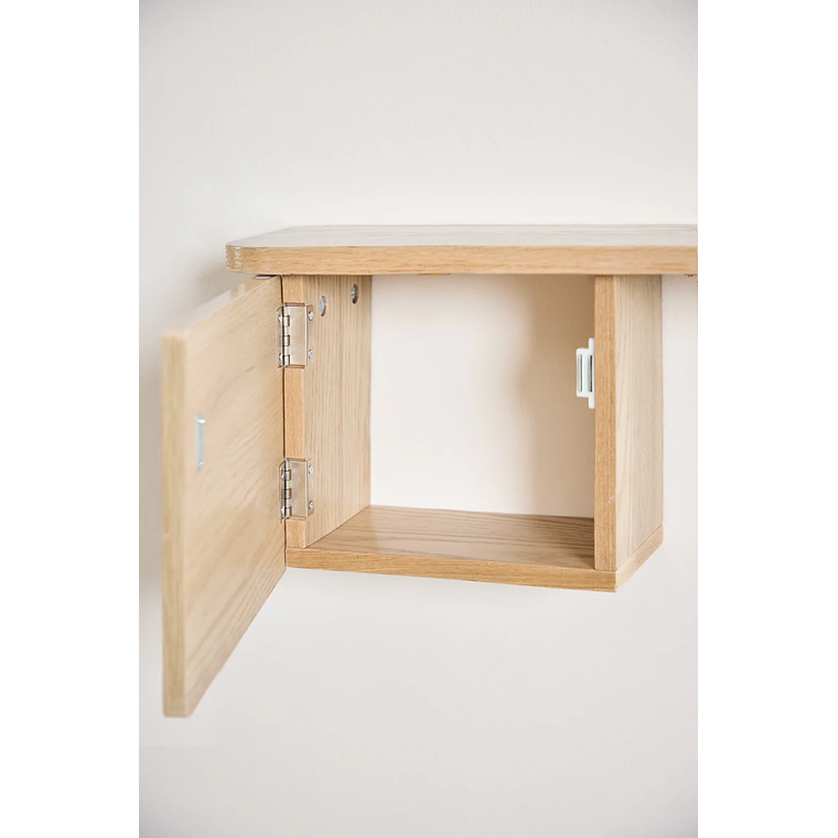 Mesa de arrimo con espejo 78 cm Varna madera natural 4