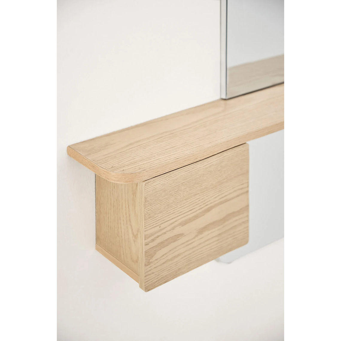 Mesa de arrimo con espejo 78 cm Varna madera natural 5