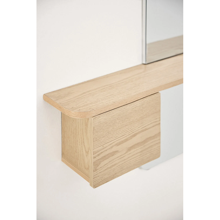 Mesa de arrimo con espejo 78 cm Varna madera natural 5