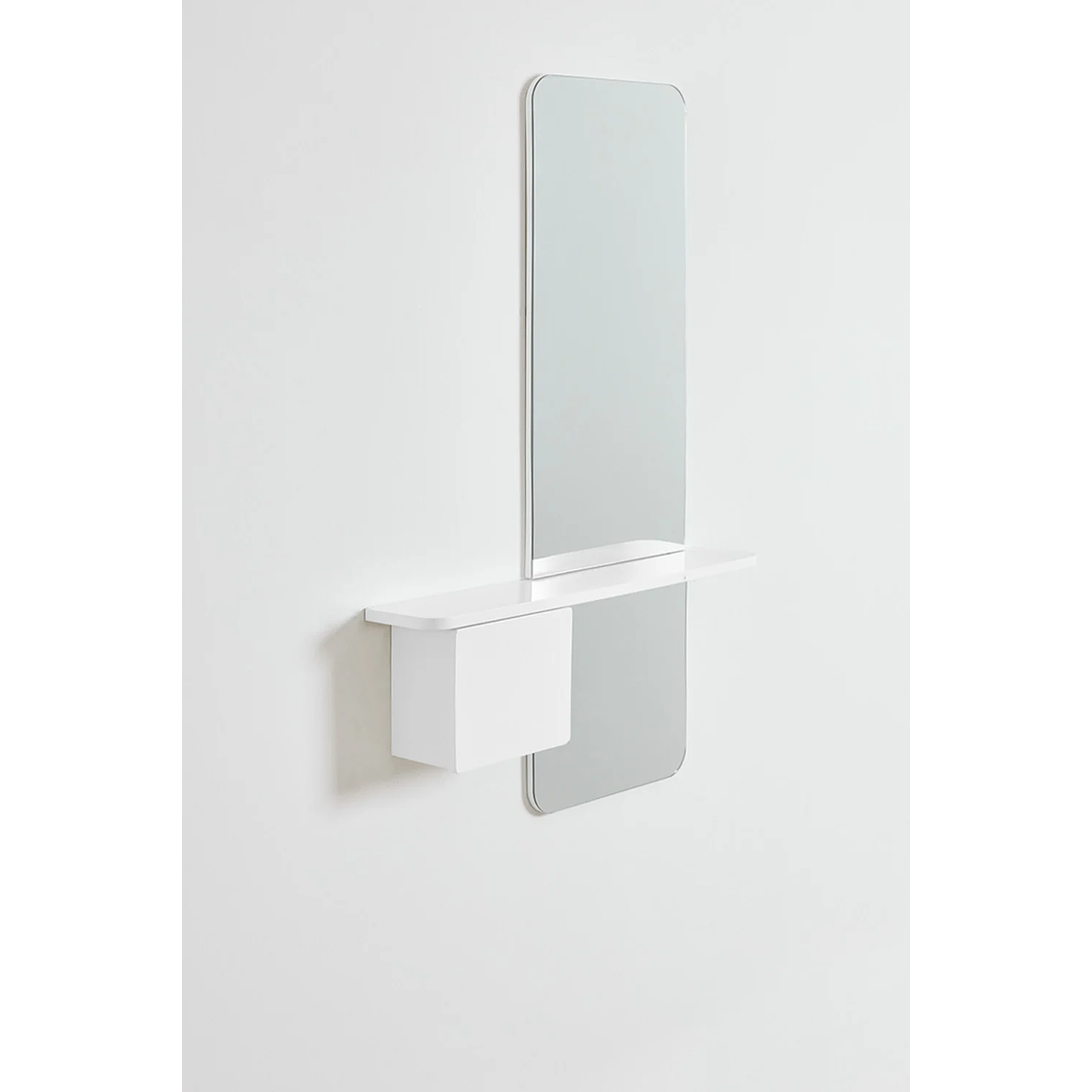 Mesa de arrimo con espejo 78 cm Varna blanco 2