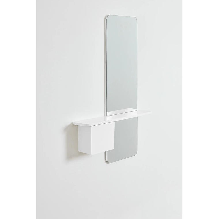 Mesa de arrimo con espejo 78 cm Varna blanco 2