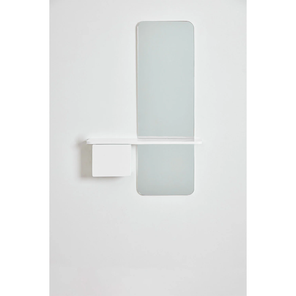 Mesa de arrimo con espejo 78 cm Varna blanco 3