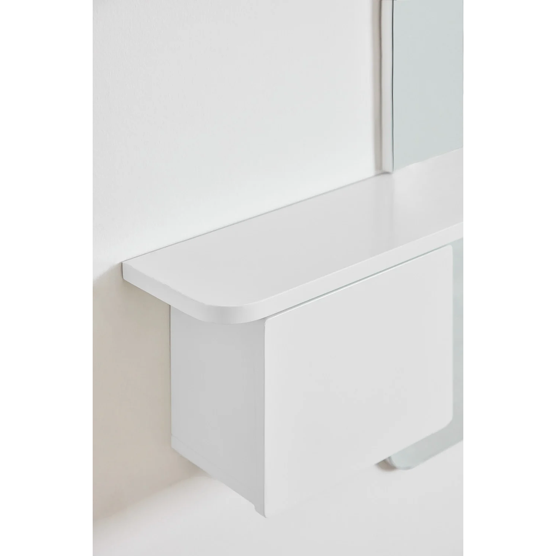 Mesa de arrimo con espejo 78 cm Varna blanco 5