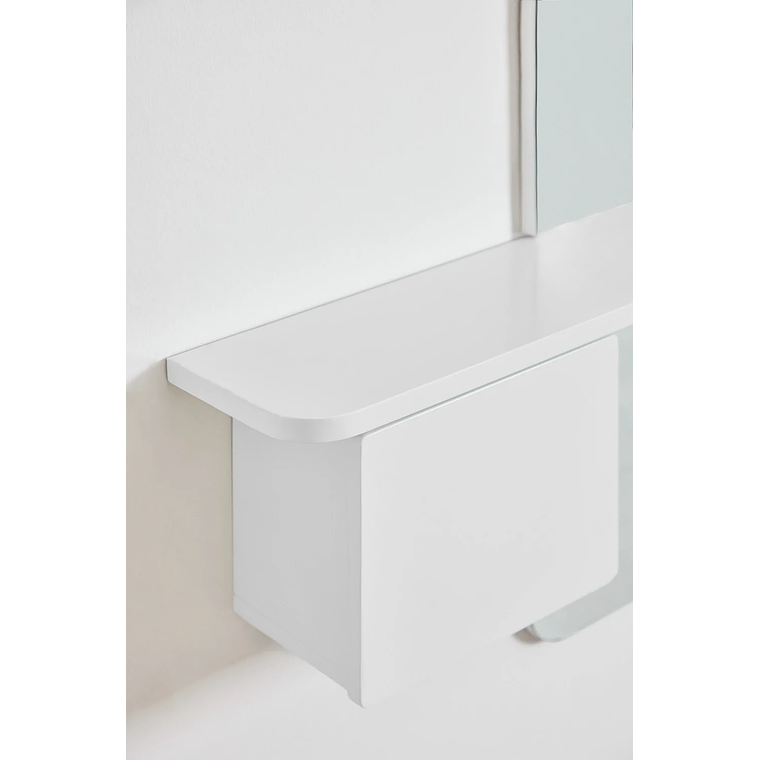Mesa de arrimo con espejo 78 cm Varna blanco 5