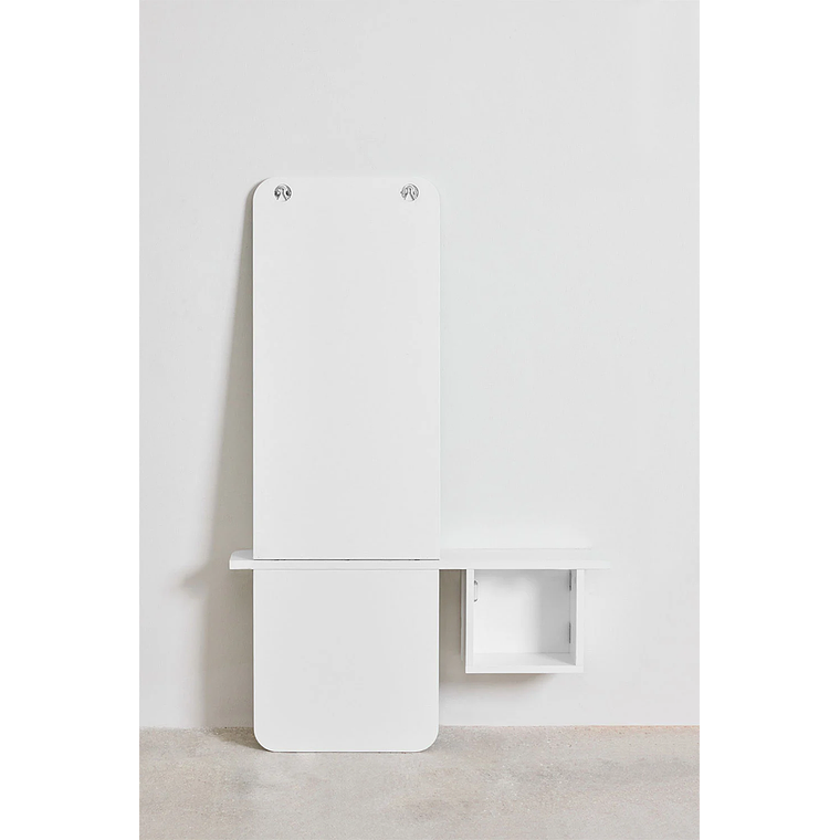 Mesa de arrimo con espejo 78 cm Varna blanco 8