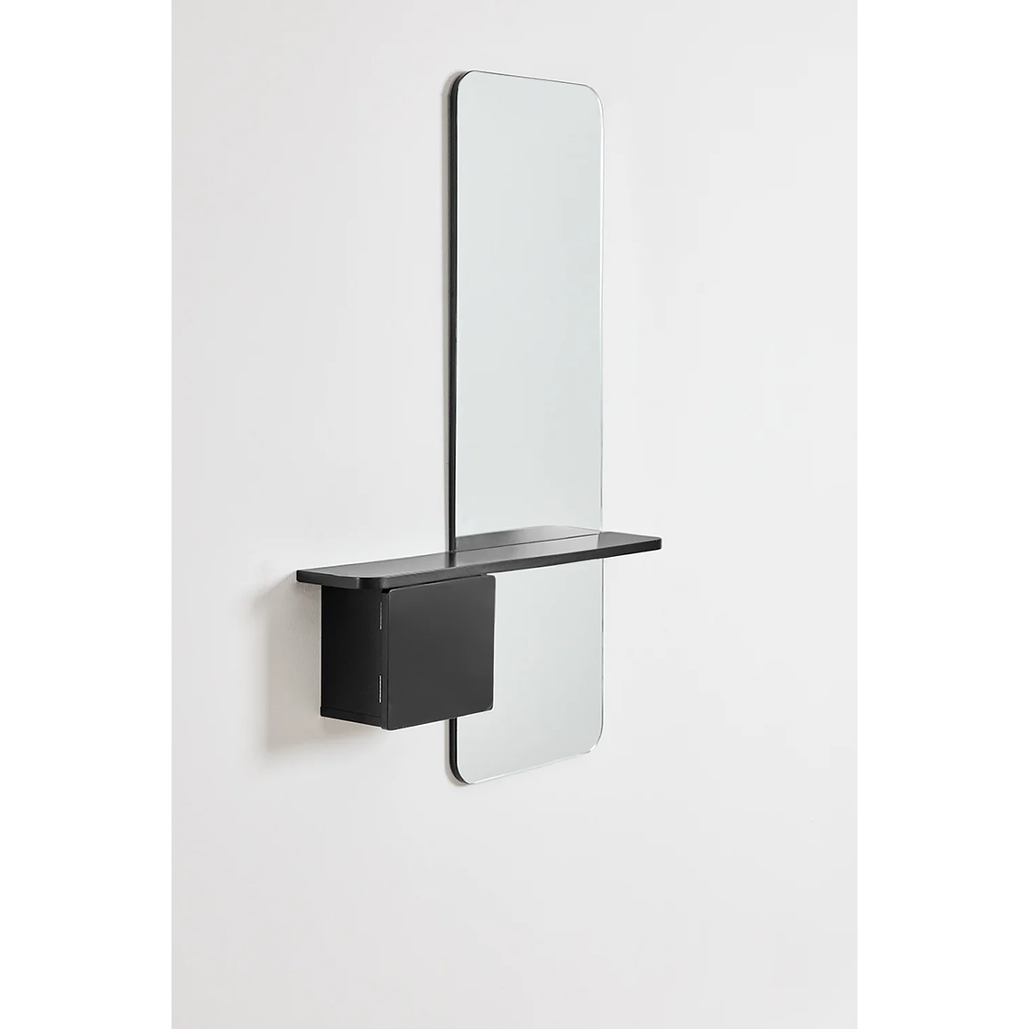 Mesa de arrimo con espejo 78 cm Varna negro 2