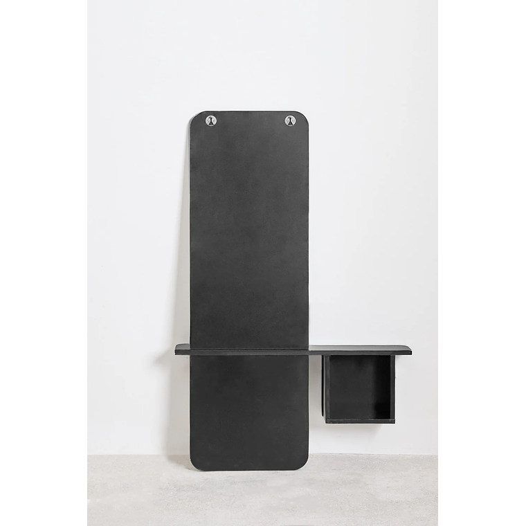 Mesa de arrimo con espejo 78 cm Varna negro 8