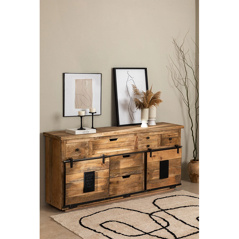 Mesa de arrimo en madera de mango Uain 180 cm 1