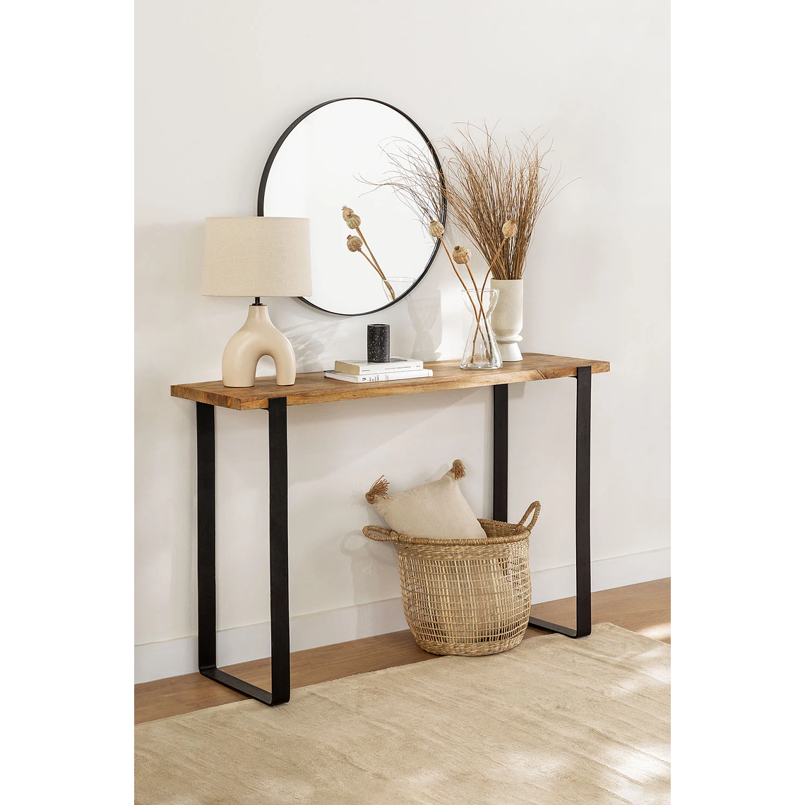 Mesa de arrimo en Madera de Mango y Metal Kiren 120 cm 1