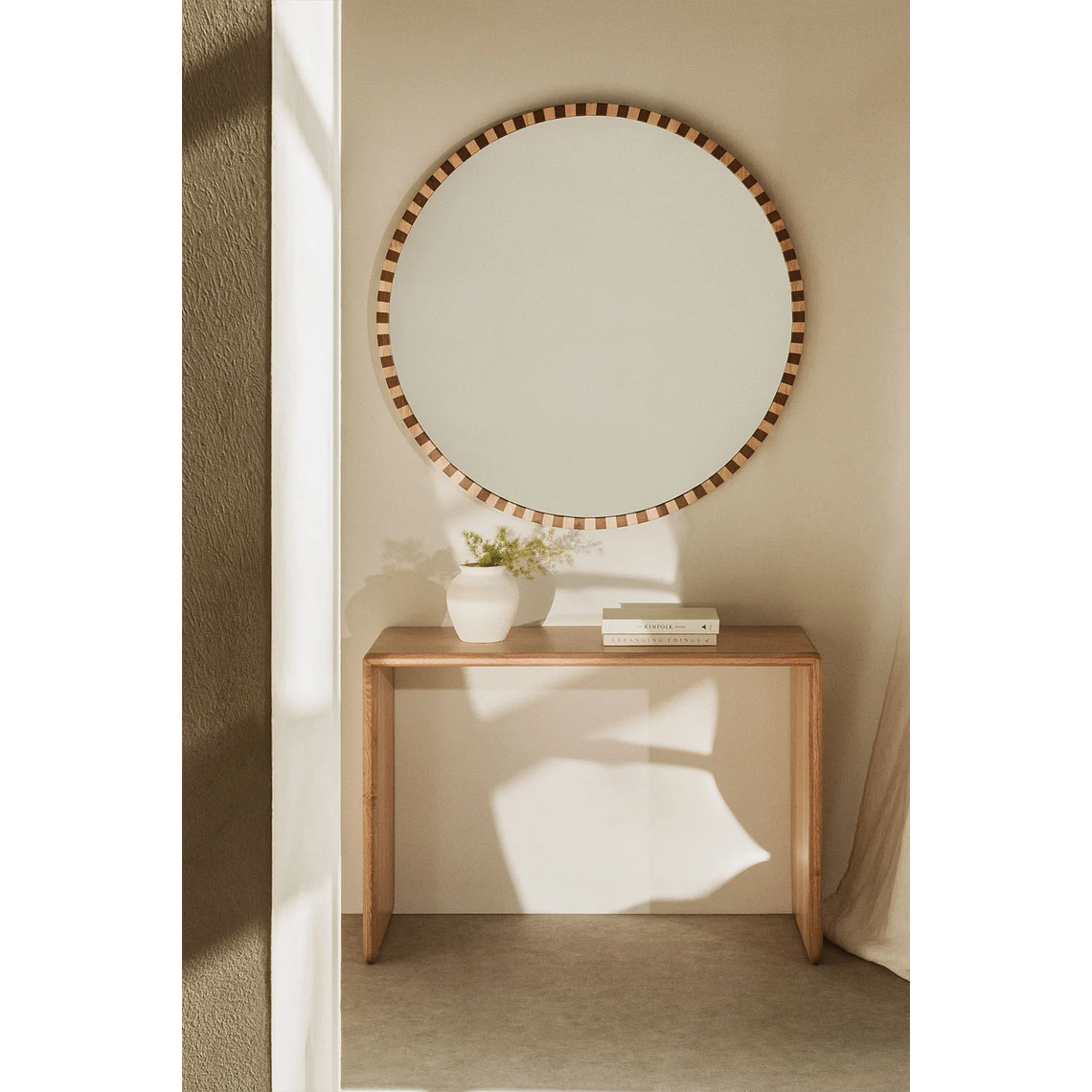 Mesa de arrimo en madera de roble Treveris 110 cm 1