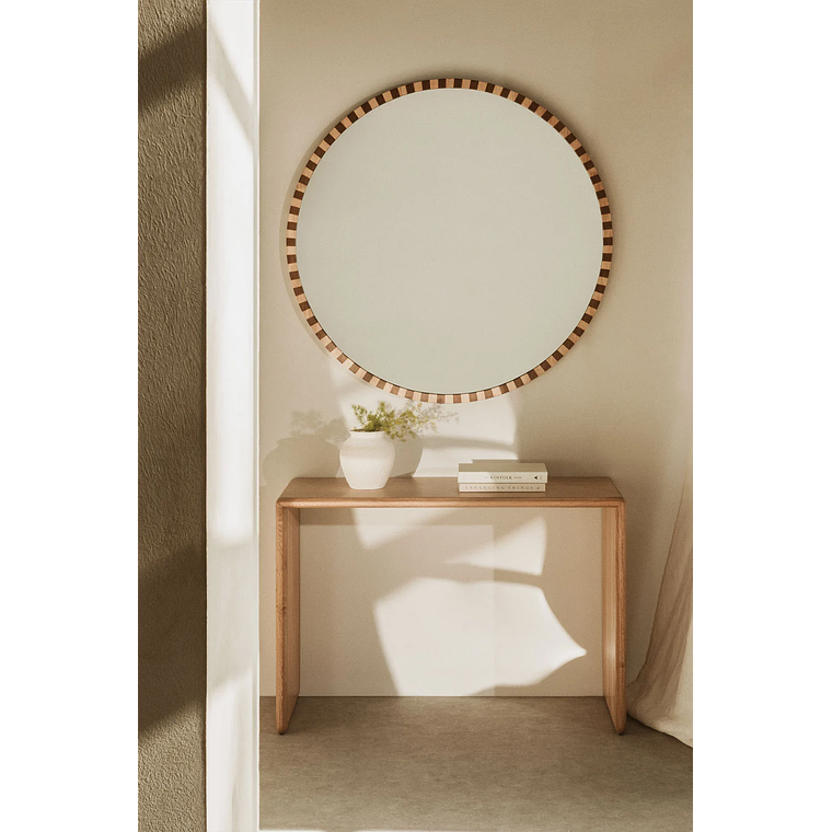 Mesa de arrimo en madera de roble Treveris 110 cm 1