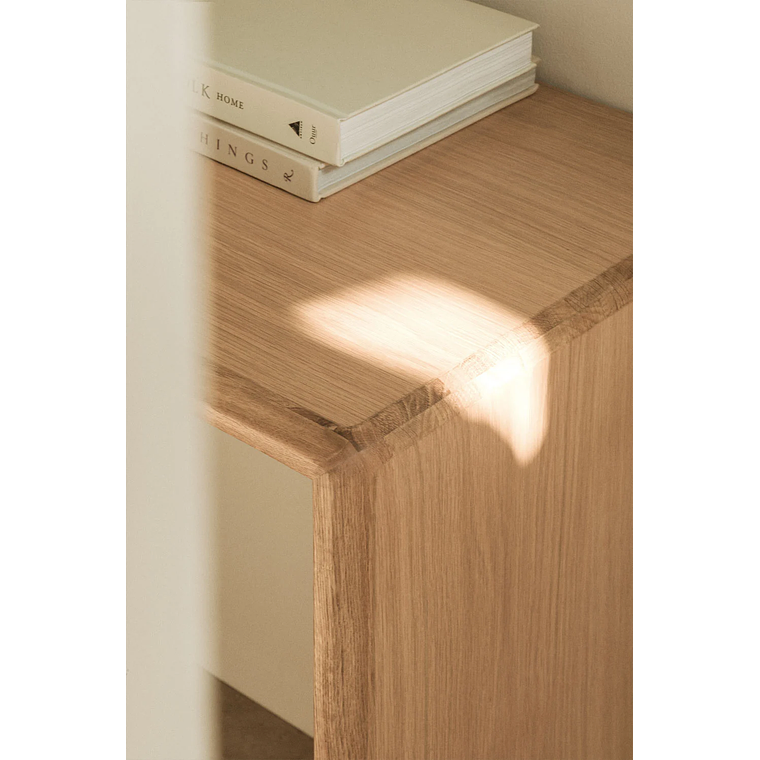 Mesa de arrimo en madera de roble Treveris 110 cm 2