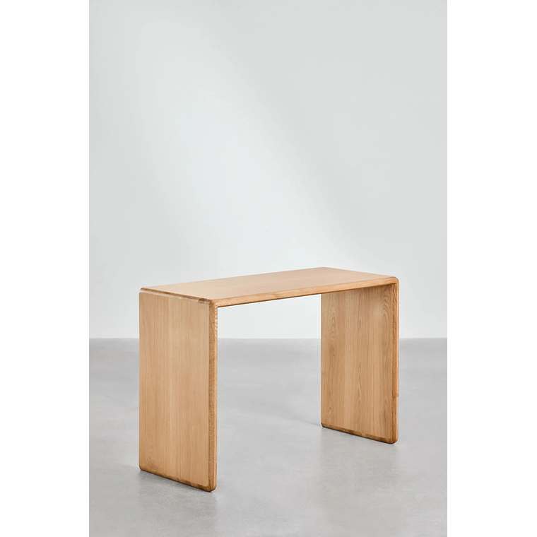 Mesa de arrimo en madera de roble Treveris 110 cm 3