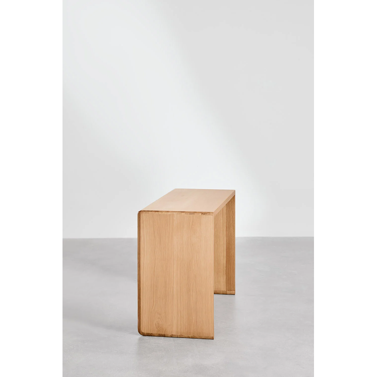 Mesa de arrimo en madera de roble Treveris 110 cm 4