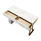 Mesa de arrimo blanca de 120 cm, moderna mesa decorativa rectangular para entrada con 2 cajones - Miniatura 9