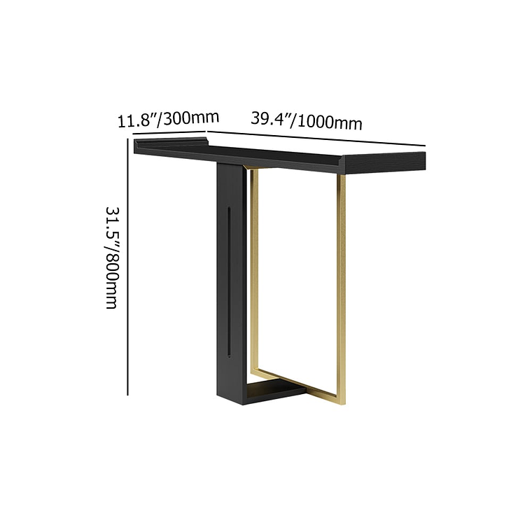 Mesa de arrimo con madera maciza y metal dorado en 100 cm 6