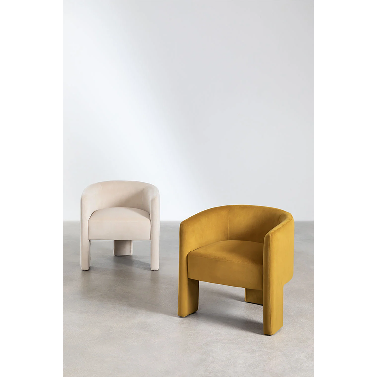 Poltrona en Terciopelo Xastru color beige 8