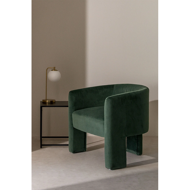 Poltrona en Terciopelo Xastru color verde jungla 1