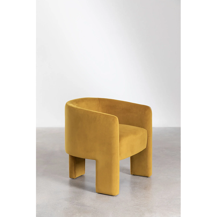 Poltrona en Terciopelo Xastru color mostaza 1