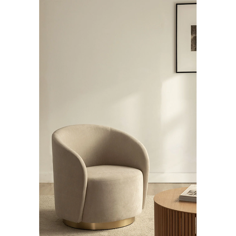 Poltrona en Terciopelo Sidoni color marrón trigo 2