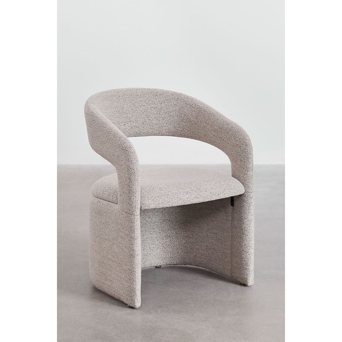 Poltrona en tela bouclé Jules textura Marrón Moka 2