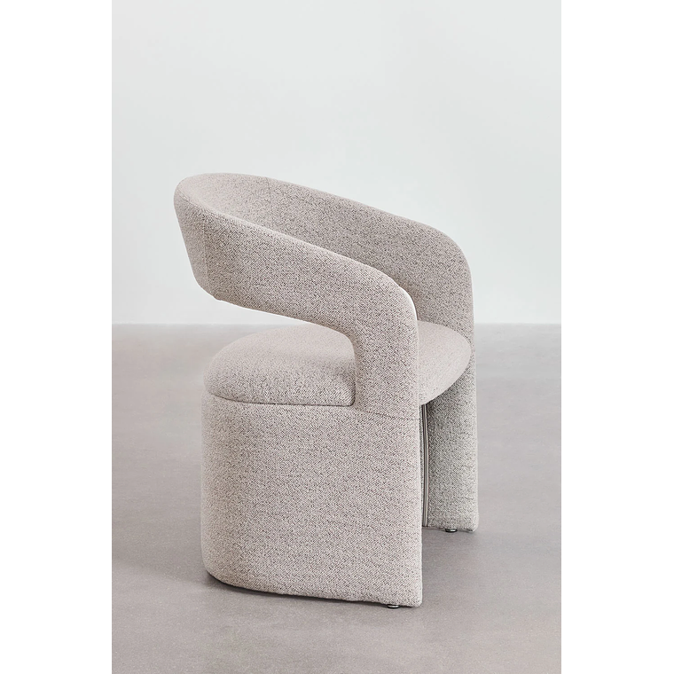 Poltrona en tela bouclé Jules textura Marrón Moka 3