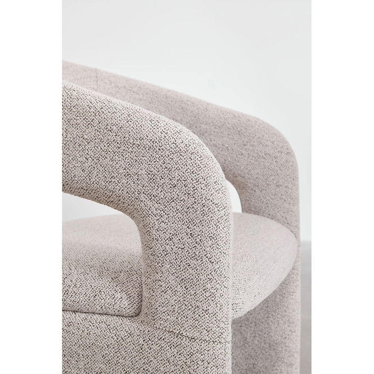 Poltrona en tela bouclé Jules textura Marrón Moka 5