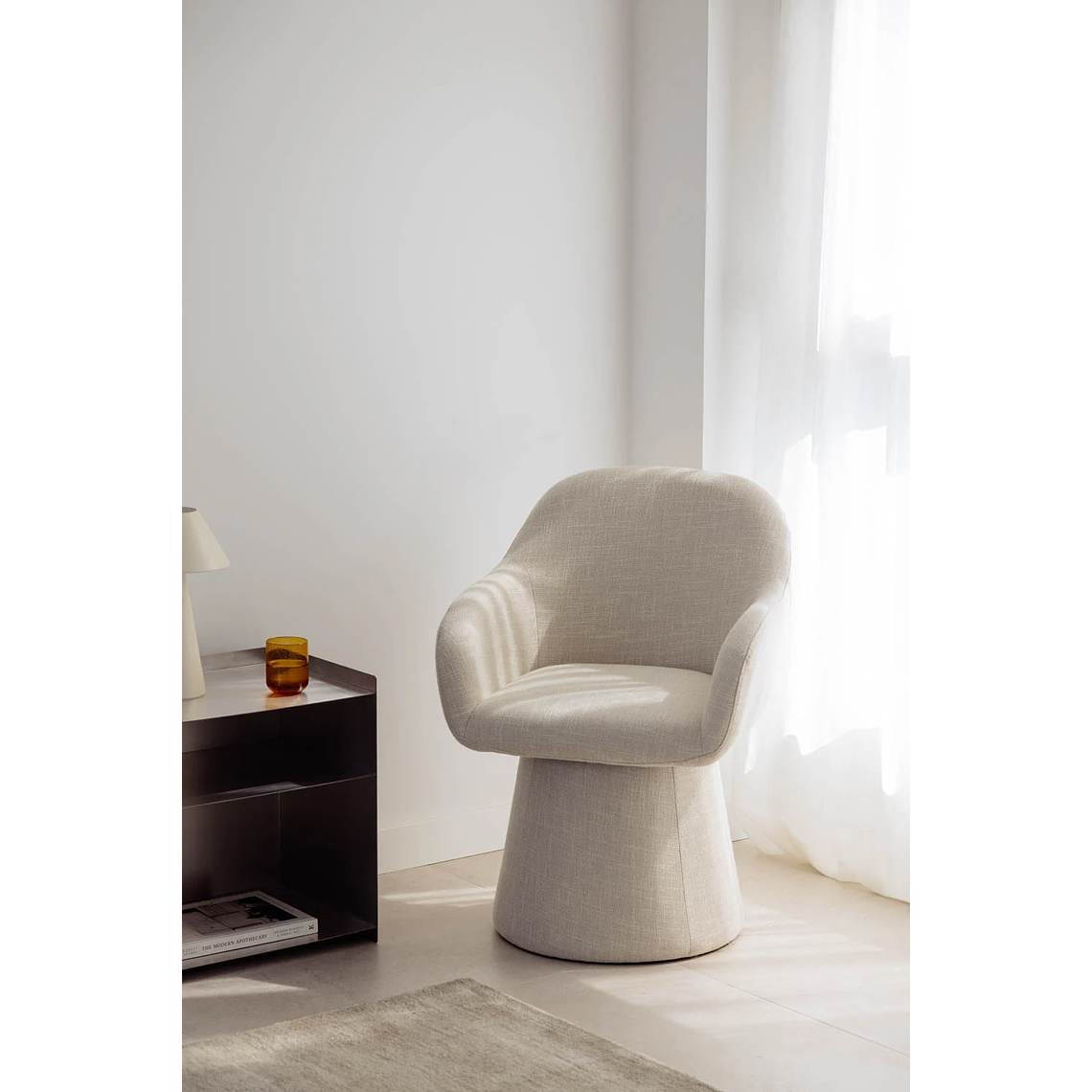 Poltrona Giratoria Erica Beige Crema 1