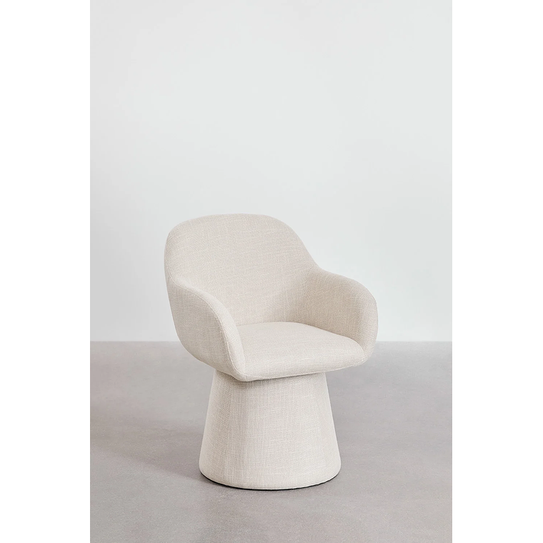 Poltrona Giratoria Erica Beige Crema 2