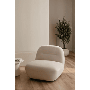 Poltrona giratorio en chenilla Sernin beige crema