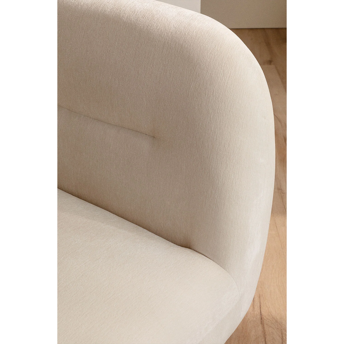 Poltrona giratorio en chenilla Sernin beige crema 2