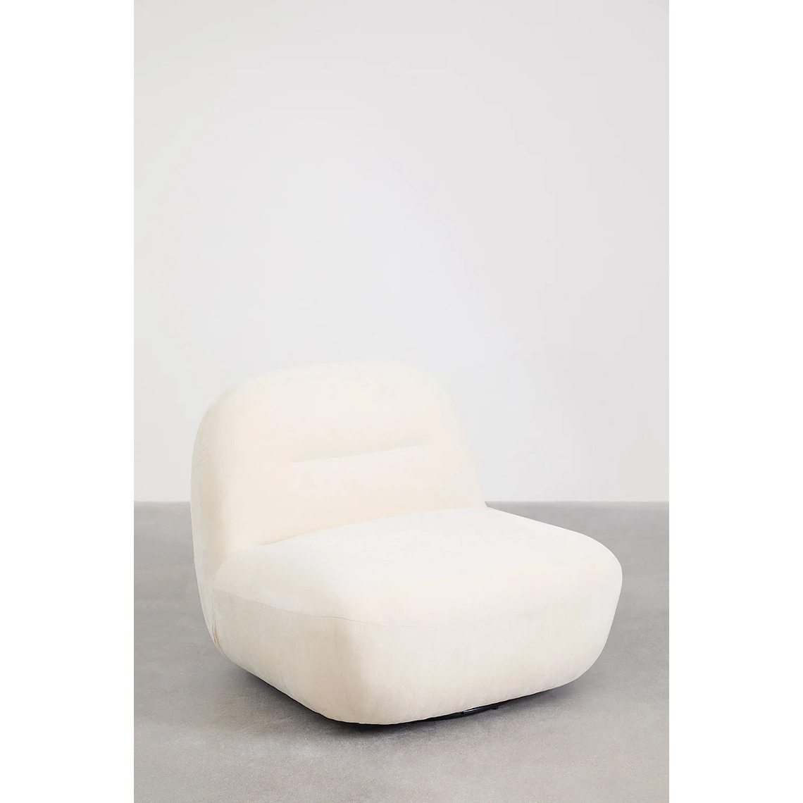 Poltrona giratorio en chenilla Sernin beige crema 3