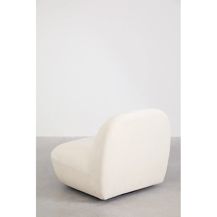 Poltrona giratorio en chenilla Sernin beige crema 6