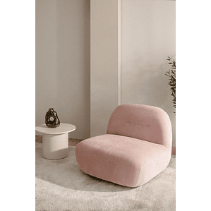 Poltrona giratorio en chenilla Sernin maquillaje claro