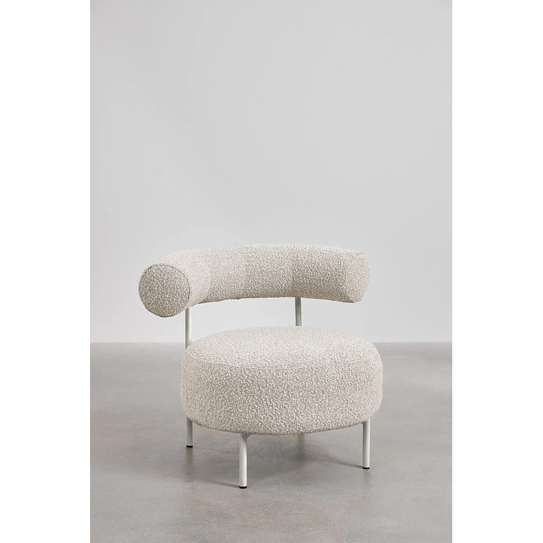 Poltrona en tela bouclé balnco roto Arieta 1