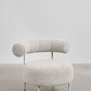Poltrona en tela bouclé balnco roto Arieta - Miniatura 1