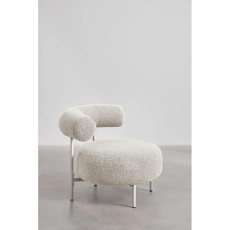 Poltrona en tela bouclé balnco roto Arieta 2