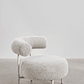 Poltrona en tela bouclé balnco roto Arieta - Miniatura 2