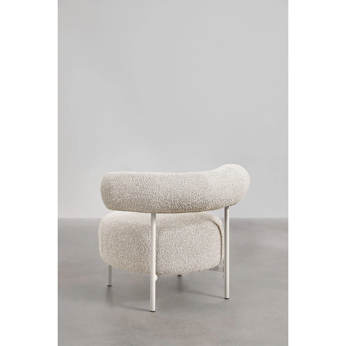 Poltrona en tela bouclé balnco roto Arieta 3