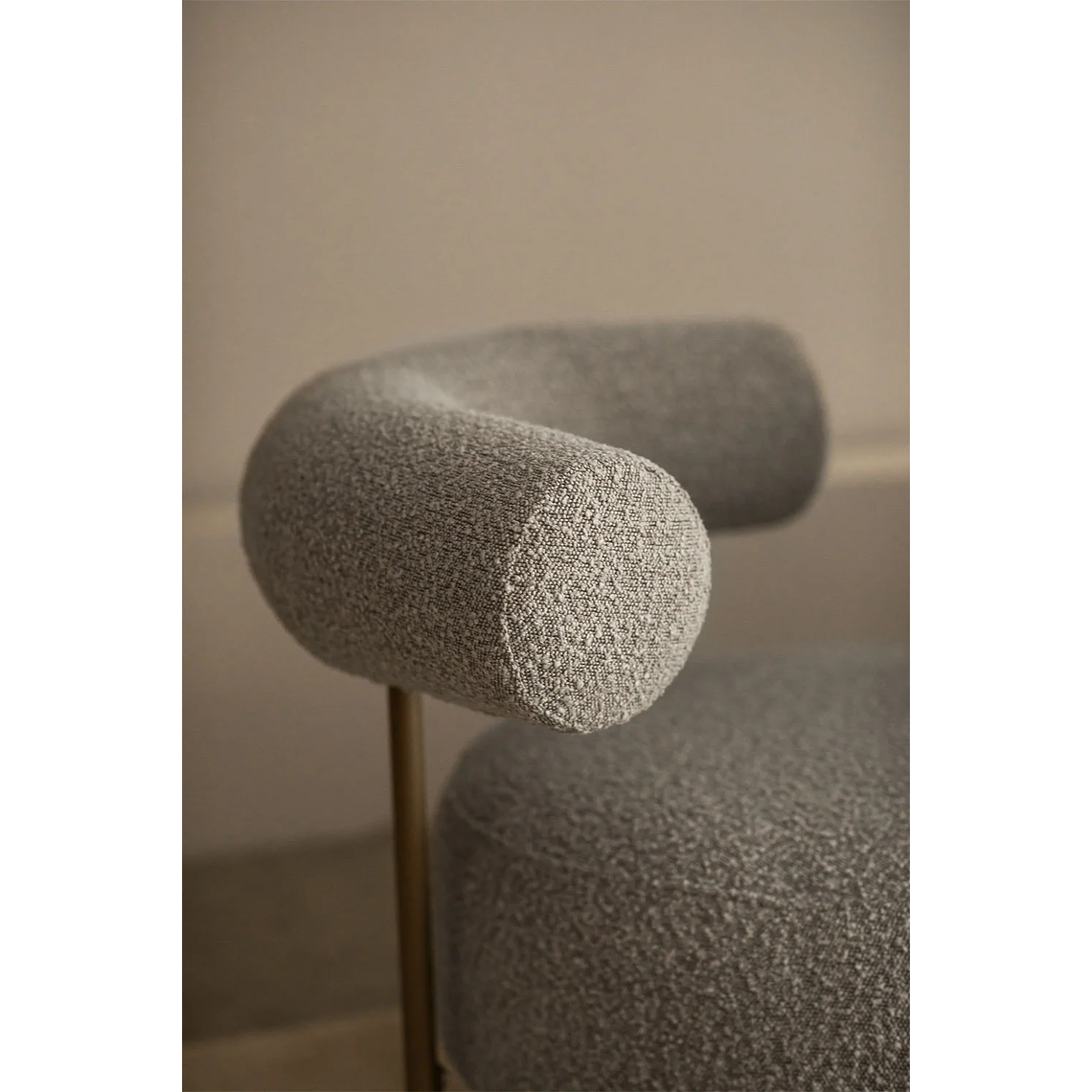 Poltrona en tela bouclé gris Arieta 2