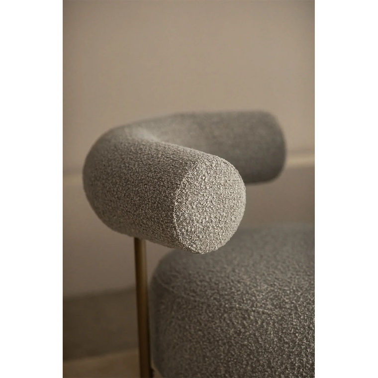 Poltrona en tela bouclé gris Arieta 2