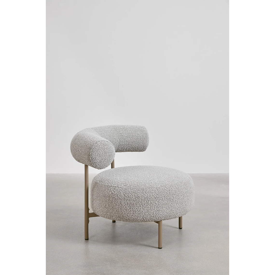 Poltrona en tela bouclé gris Arieta 5