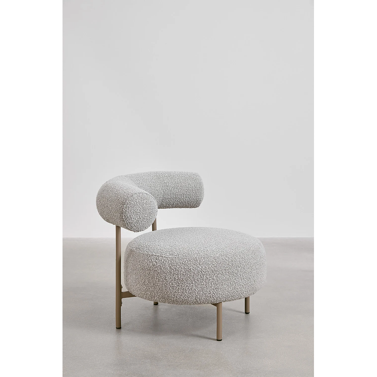 Poltrona en tela bouclé gris Arieta 5