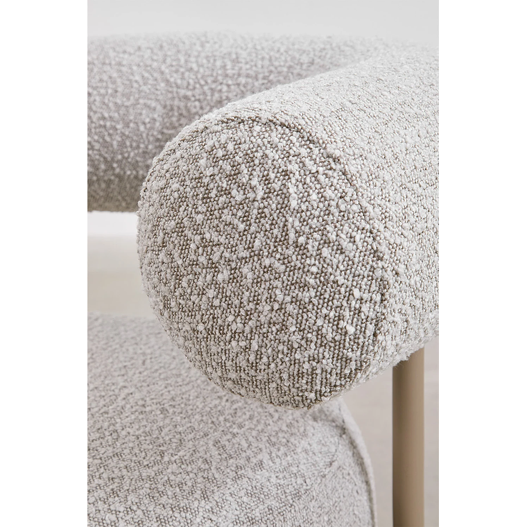 Poltrona en tela bouclé gris Arieta 8