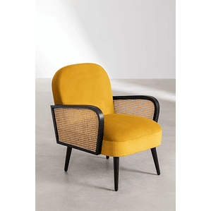 Poltrona en Terciopelo Icon Style mostaza