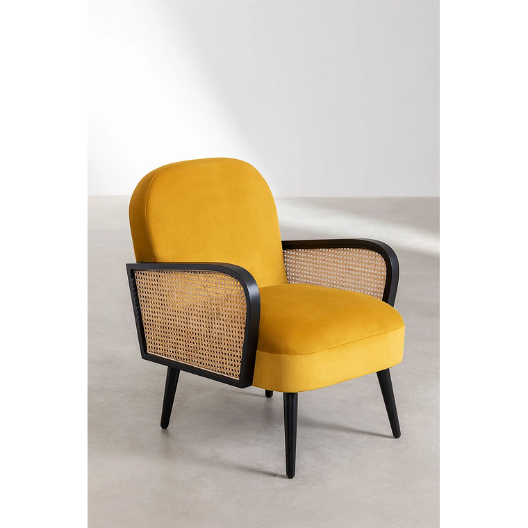 Poltrona en Terciopelo Icon Style mostaza 1