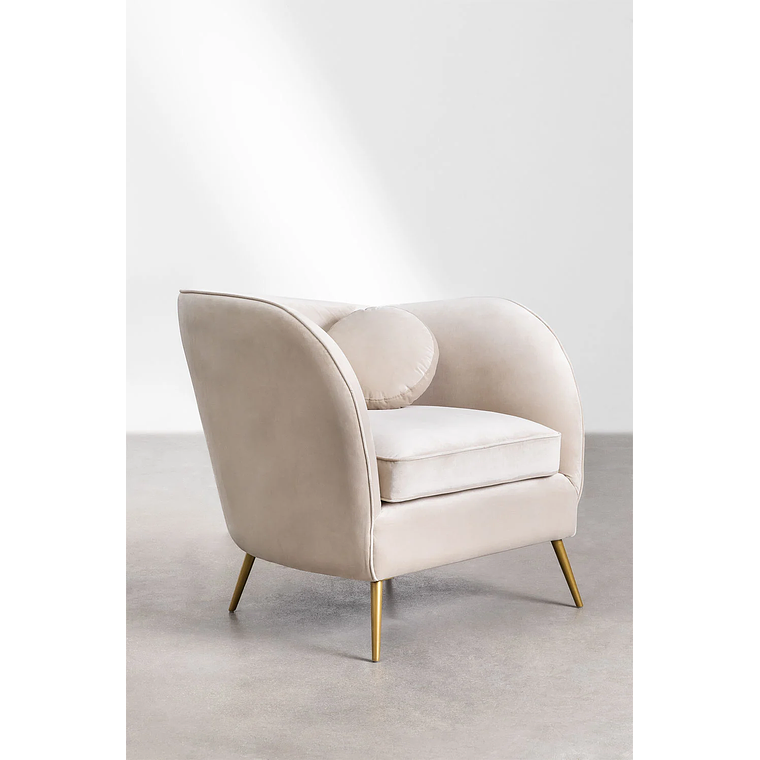 Poltrona en Terciopelo Clovys color marrón trigo 2