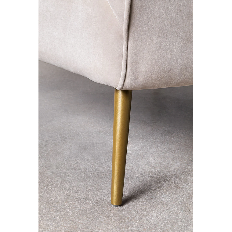 Poltrona en Terciopelo Clovys color marrón trigo 6