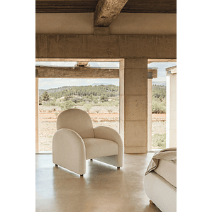 Poltrona en Borreguito Gema color blanco