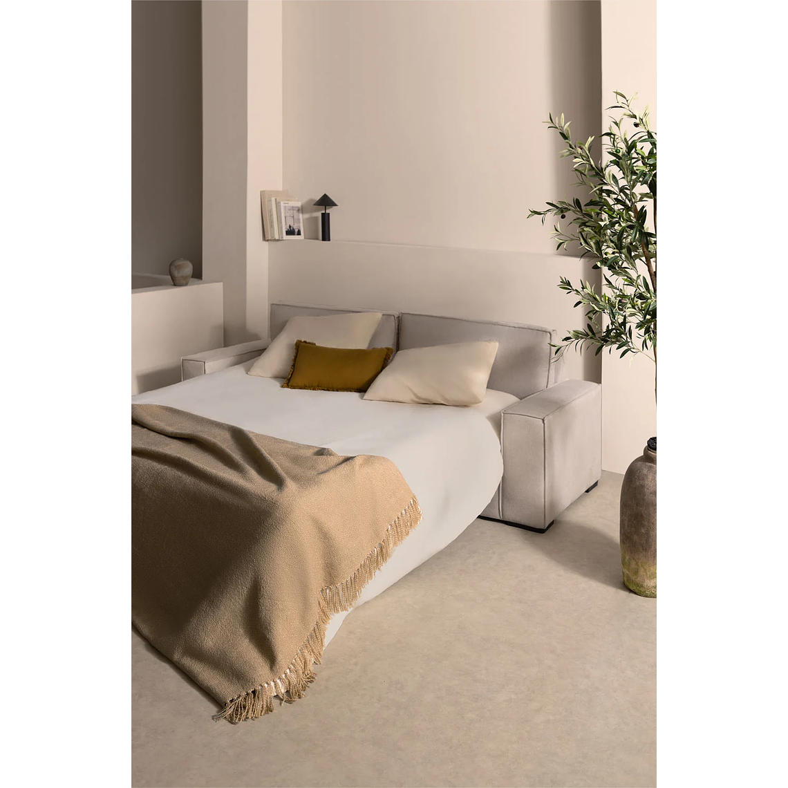 Sofá cama de 3 plazas en tela Oleguer 2